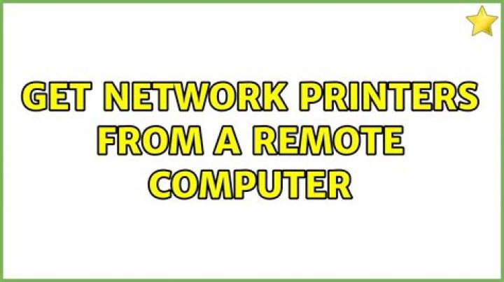 Get Network Printers From A Remote Computer