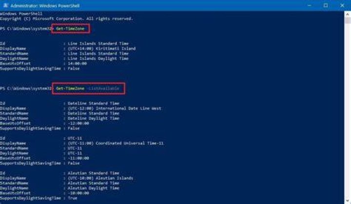 Get timezone from windows command line