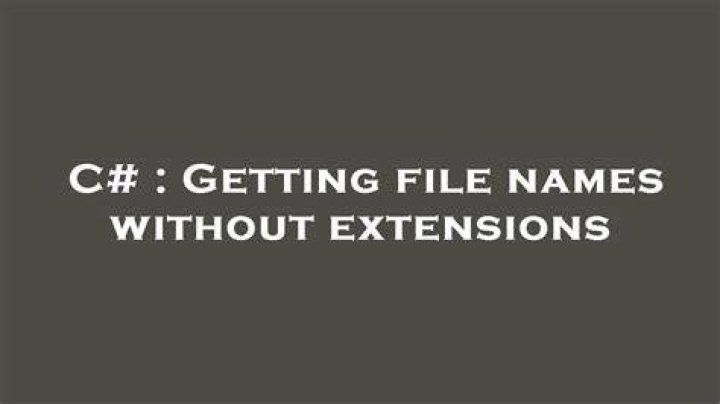 Getting file names without extensions