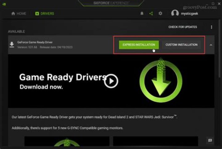 Getting latest nvidia driver through software an updates
