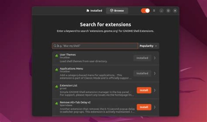 GNOME Shell extensions not working in Ubuntu 22.04