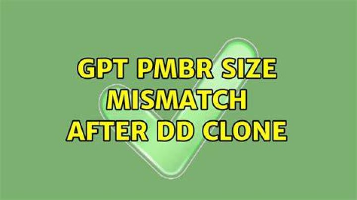 GPT PMBR size mismatch after dd clone