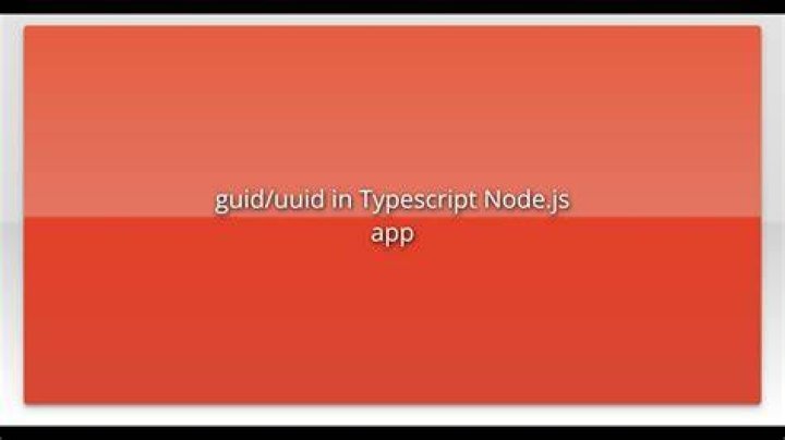 guid/uuid in Typescript Node.js app