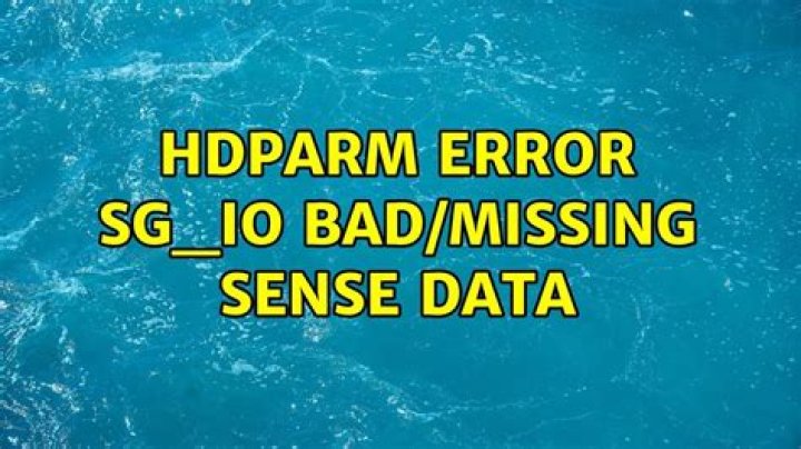 hdparm error: SG_IO: bad/missing sense data