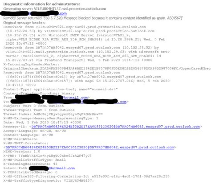 Hotmail connected to Outlook - all messages are marked as spam but only from Outlook