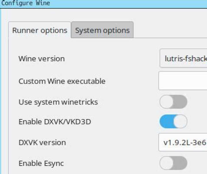 How can I disable esync in Lutris?