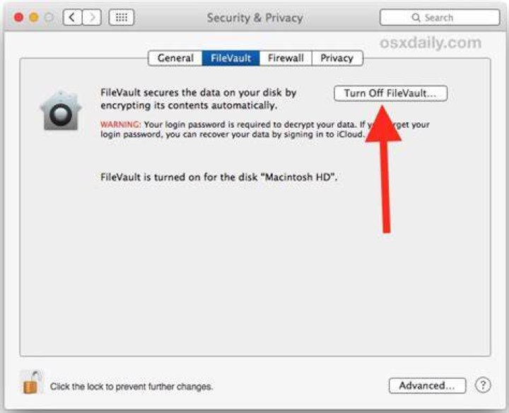 How can I disable FileVault Encryption Process? (Mac OS)