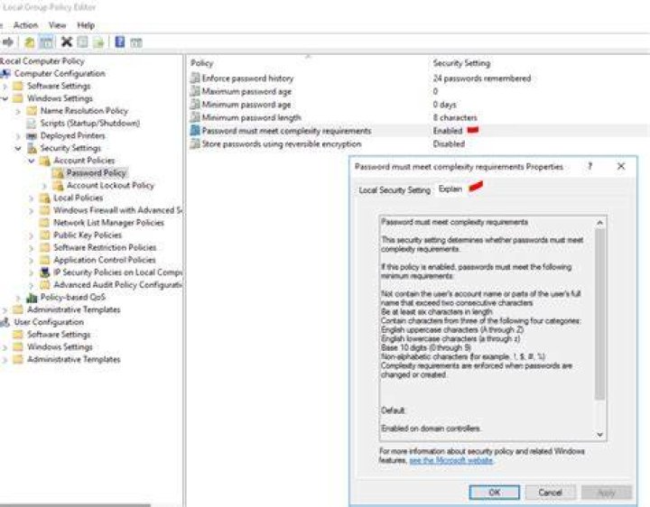 How can I find out the password complexity policy?