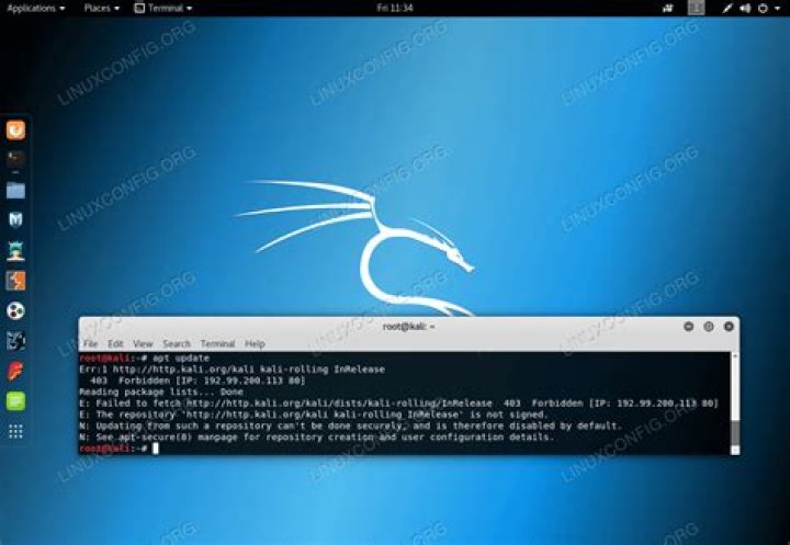 How can I get past a “Repository is not signed…” message when attempting to upgrade Kali Linux from a mounted disk image?