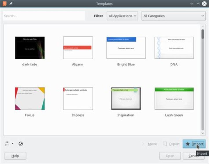 How can I import LibreOffice Impress templates?