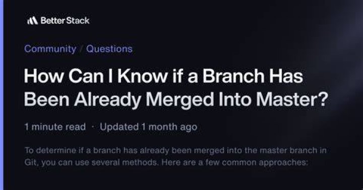 How can I know if a branch has been already merged into master?