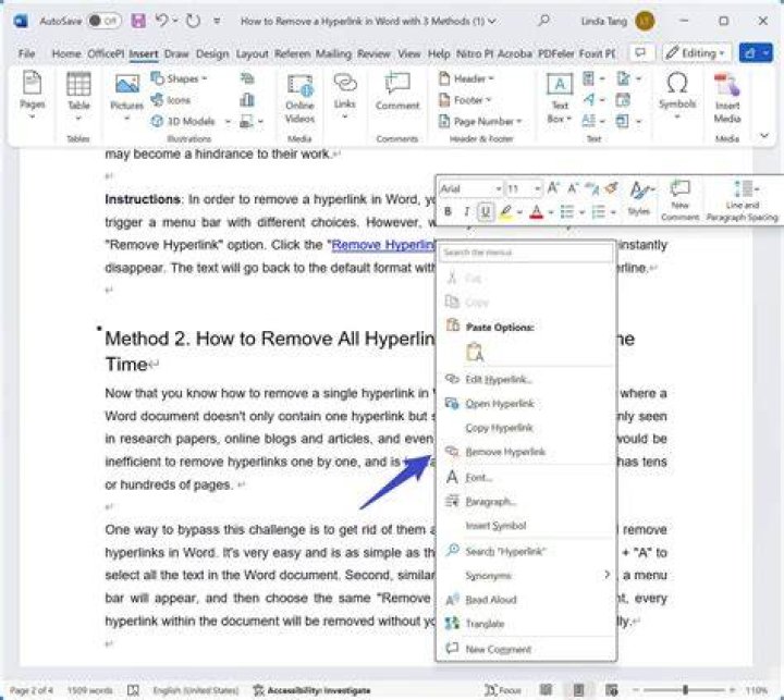 How can I remove a clickable bar with hyperlink in each page of a pdf file?