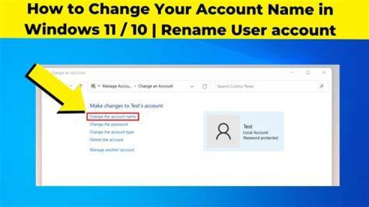 How can I rename a Windows Vista user account?