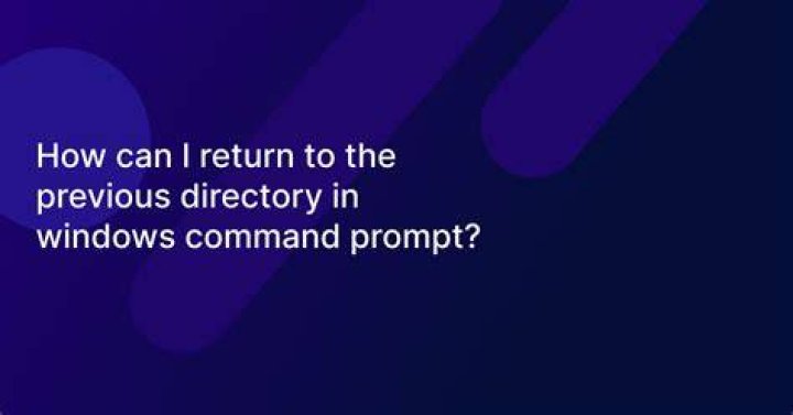 How can I return to the previous directory in windows command prompt?