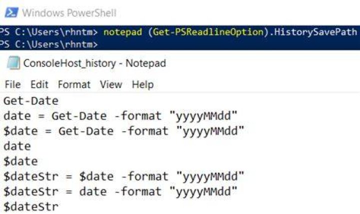 How can I see the command history across all PowerShell sessions in Windows Server 2016?