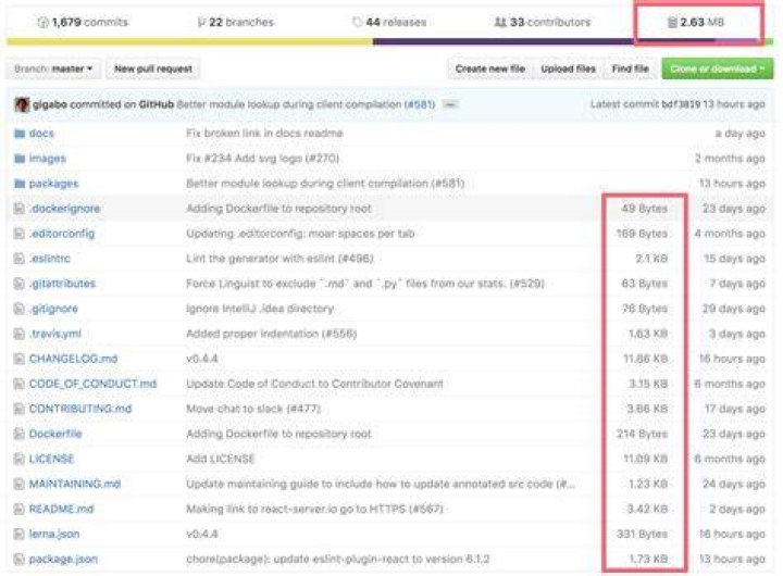How can I see the size of a GitHub repository before cloning it?