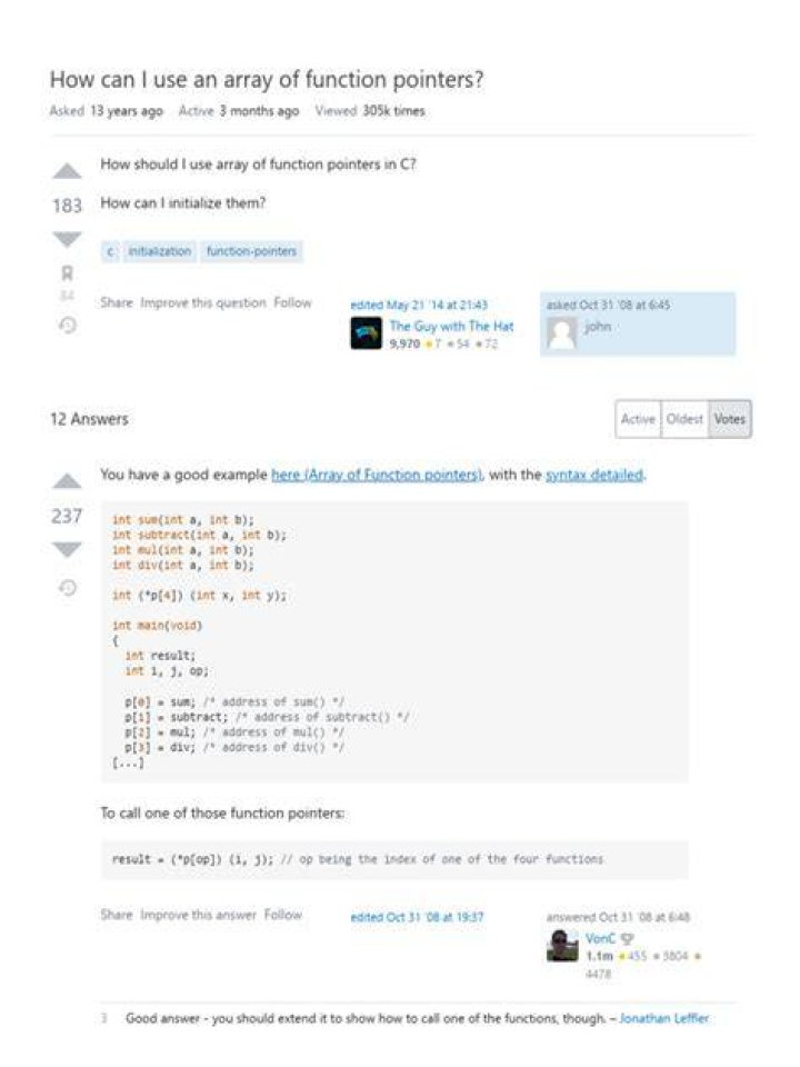 How can I use an array of function pointers?