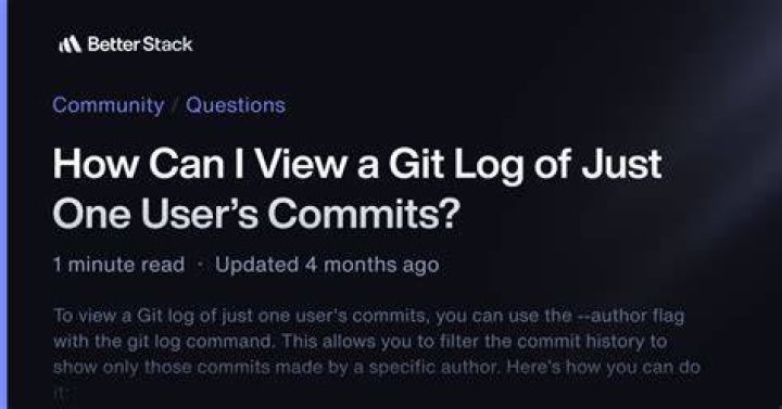 How can I view a git log of just one user's commits?