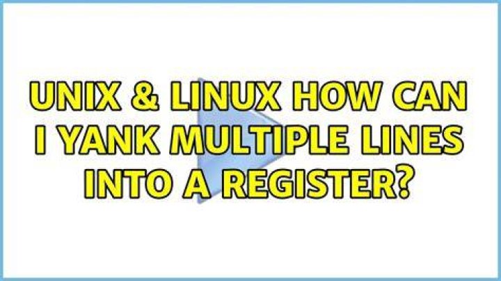 How can I yank multiple lines into a register?