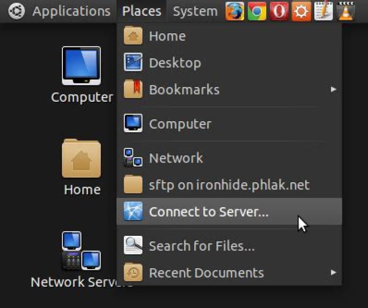 How do I connect to a server with thunar in Xubuntu?