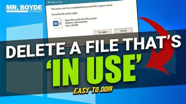 How do I delete a folder that's in use?