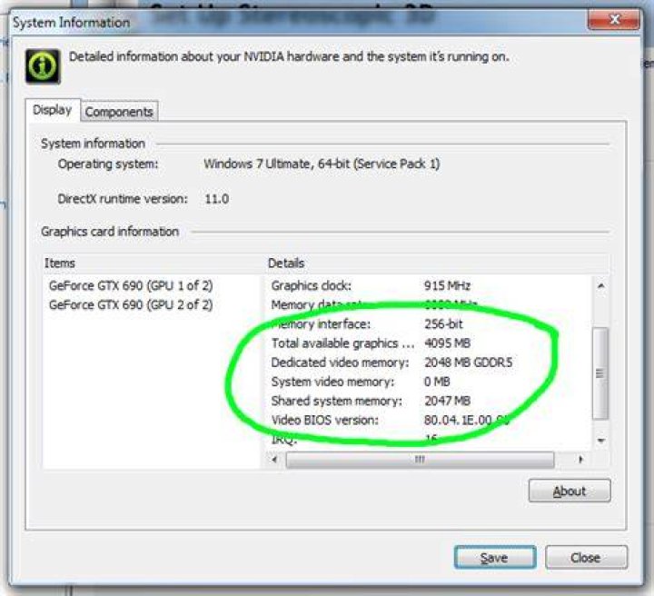 how do I determine how much VRAM is in the system?