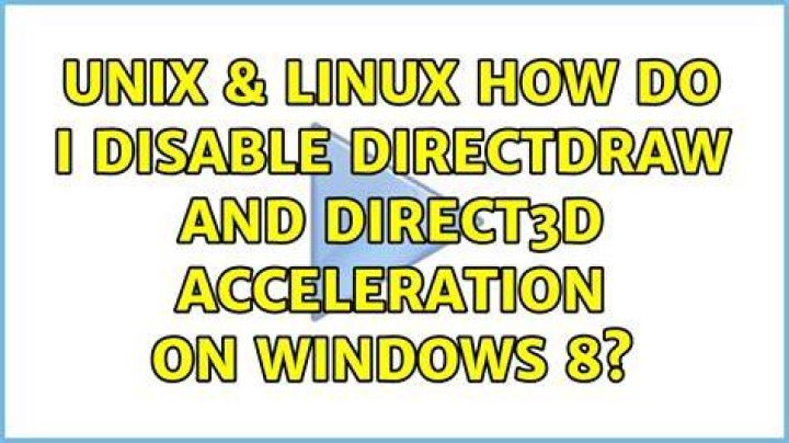 How do I disable DirectDraw and Direct3D acceleration on Windows 8?