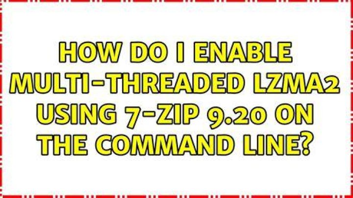 How do I enable multi-threaded LZMA2 using 7-zip 9.20 on the command line?