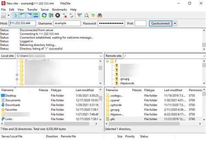 How do i establish a filezilla connection to my windows localhost?