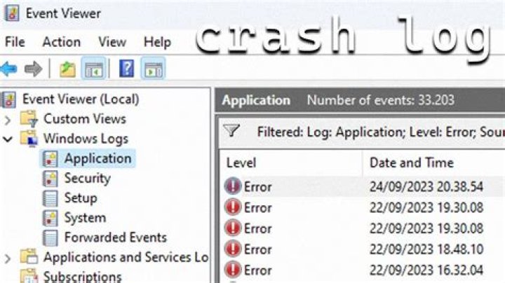 How do I find logs that report the cause of a system crash?