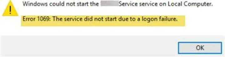 How do I fix the error:1069 - The service did not start due to logon failure?