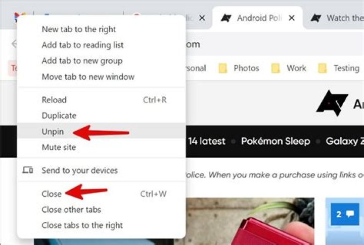 How do I get chrome to UNPIN all pinned tabs before closing?
