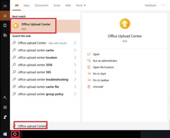 How do I open the Office Upload Center manually?