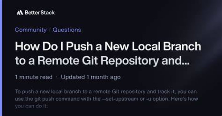 How do I push a new local branch to a remote Git repository and track it too?