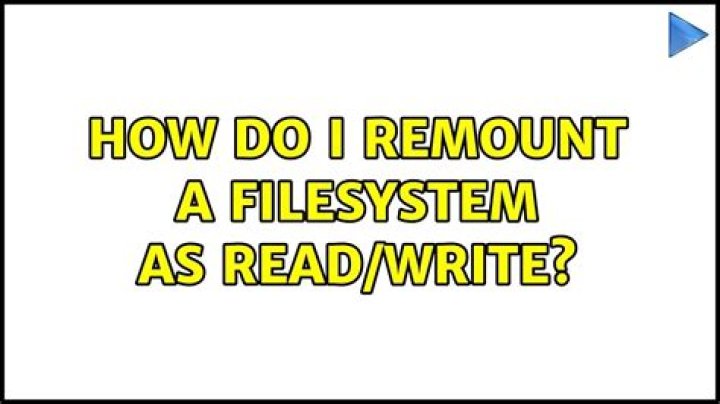 How do I remount a filesystem as read/write?