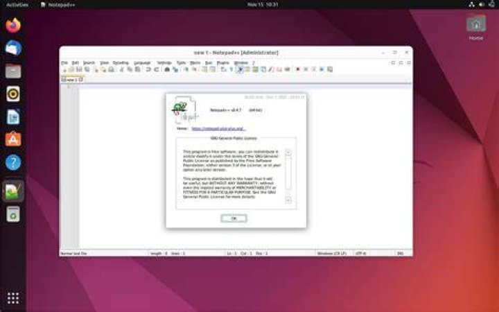 How do I set Notepad++ as an editor on Ubuntu?