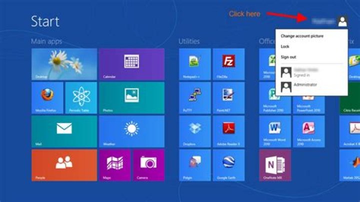 How do I switch users or log off from Windows 8? It's not under the shut down menu