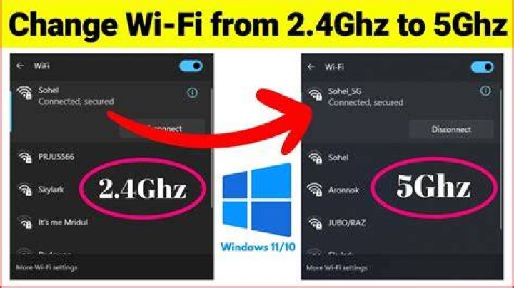 How do I use my dual band Wi-Fi card to connect to 5GHz and 2.4GHz simultaneously on Windows?