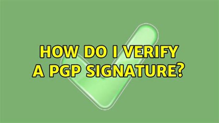 How do I verify a PGP signature?