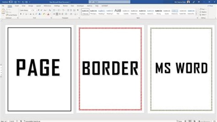 How do I write page number and date outside the border in MS Word?