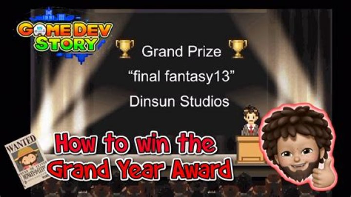 How do you win a Global Game Awards Grand Prize in Game Dev Story?