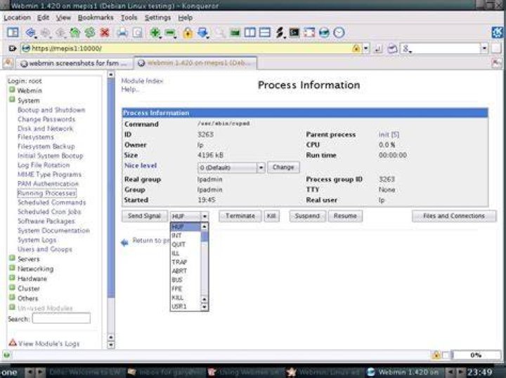 How does a graphical front-end control a daemon?