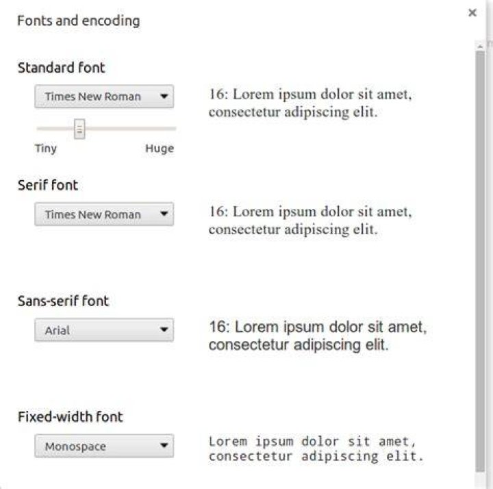 How does Chromium browser select its default sans serif font?