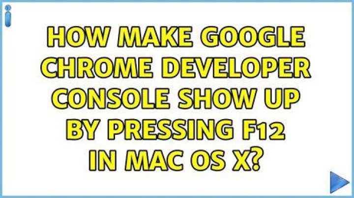 How make Google Chrome Developer Console show up by pressing F12 in Mac OS X?
