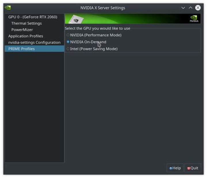 How NVIDIA On-Demand option works in NVIDIA X Server Settings?