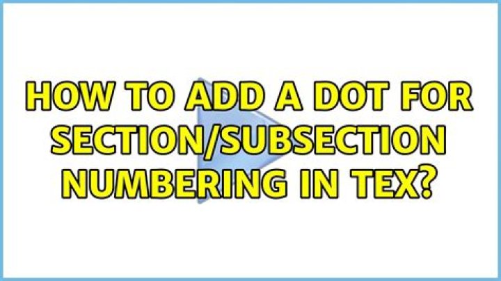 How to add a dot for section/subsection numbering in TeX