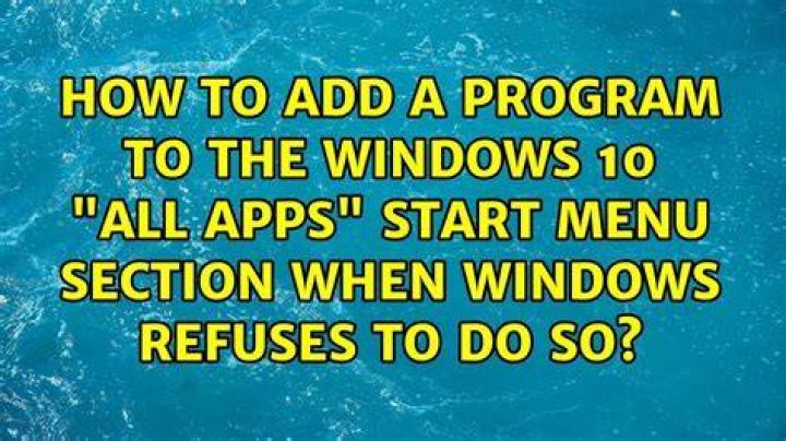 How to add a program to the Windows 10 