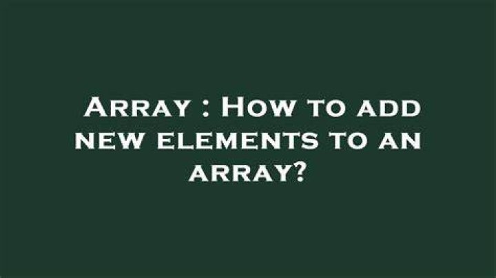 How to add new elements to an array?
