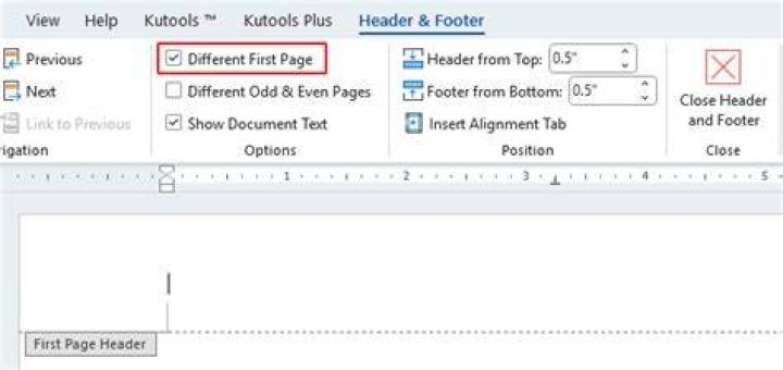 How to add page header with a black horizontal line in Office Word 2013?