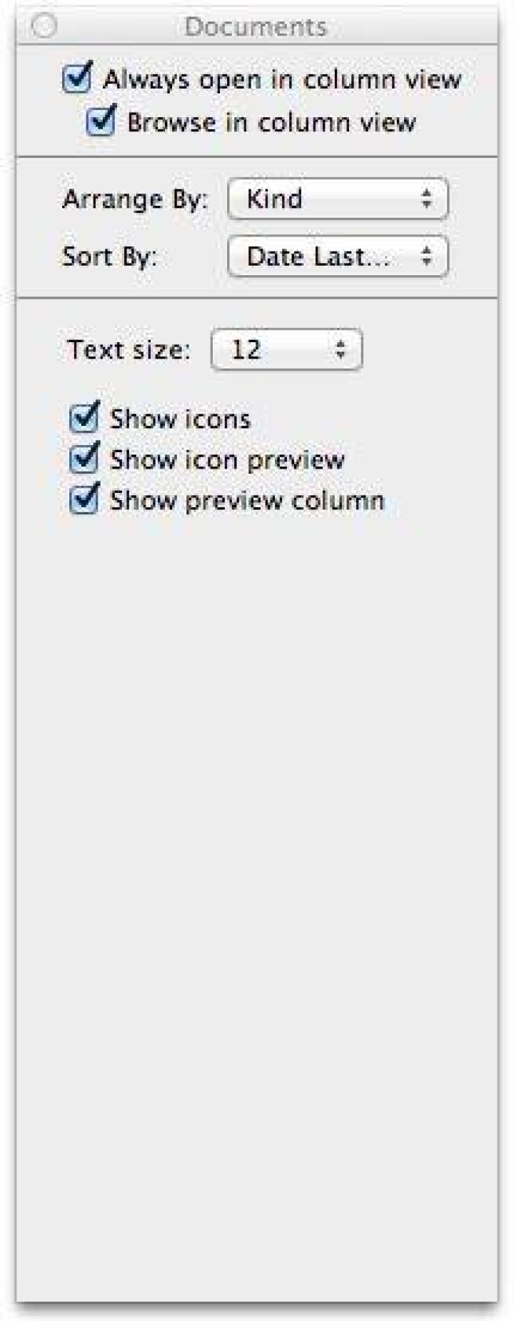 How to auto-arrange/clean-up files for ALL folders in OSX Mountain Lion
